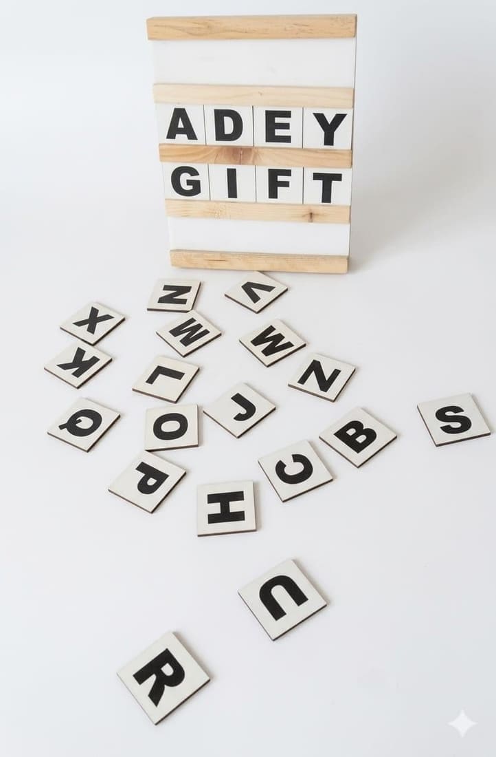 Wooden Alphabet Letter Board Set