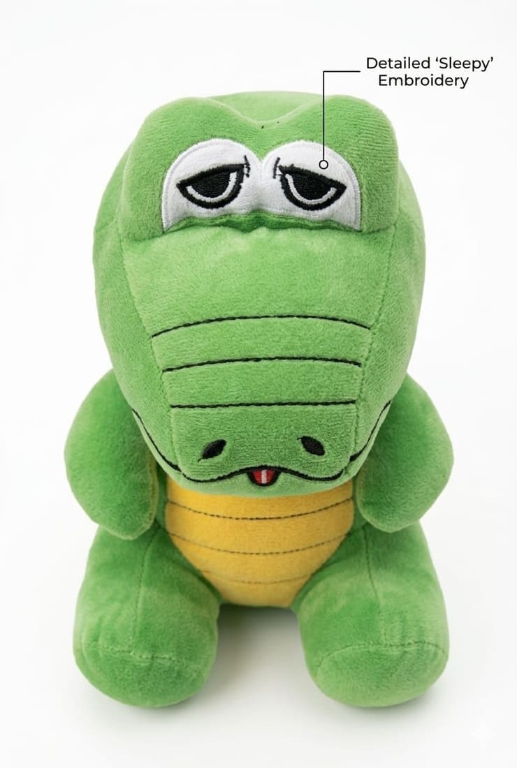 Green Sleepy Crocodile Plush