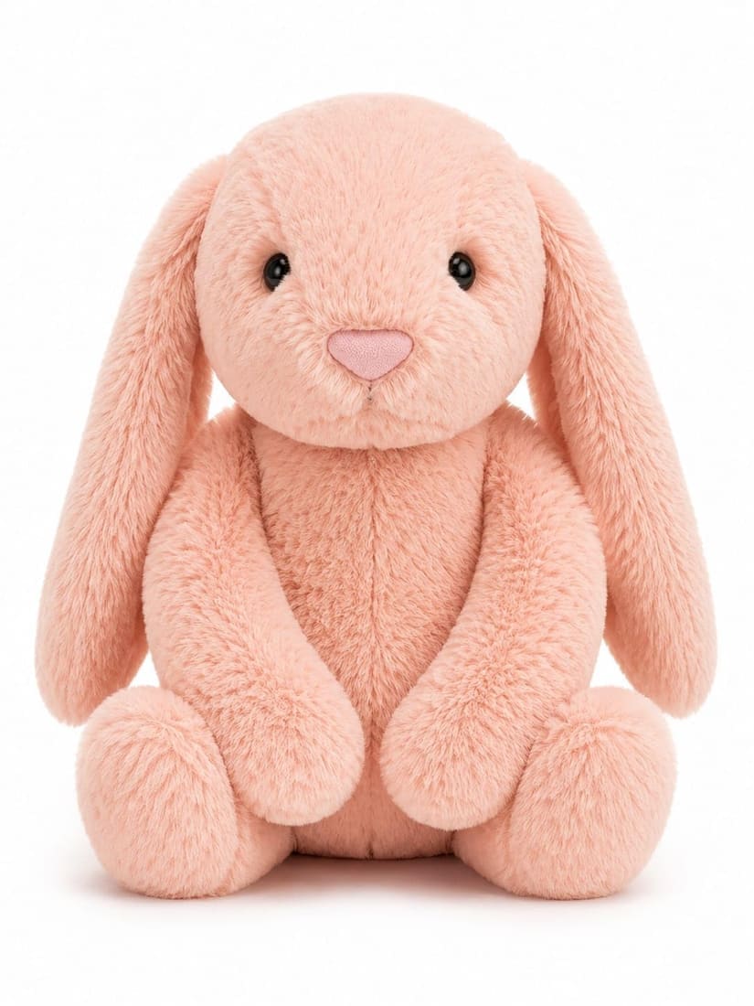 Peach Pink Floppy-Ear Bunny Plush