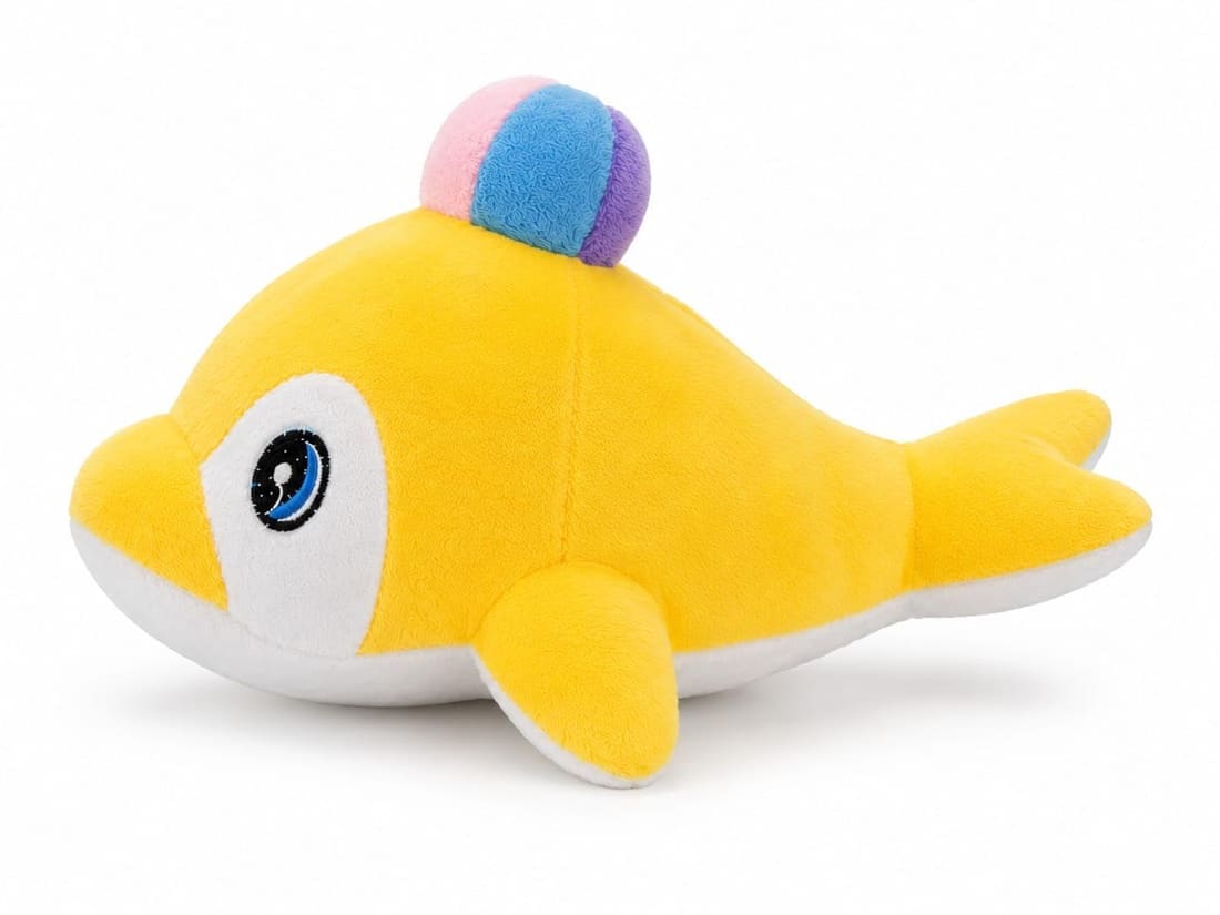 Yellow Plush Dolphin with Color Ball