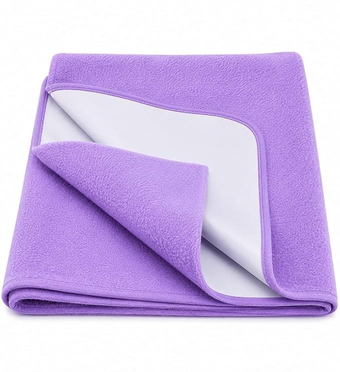 Purple Fleece Waterproof Baby Mat