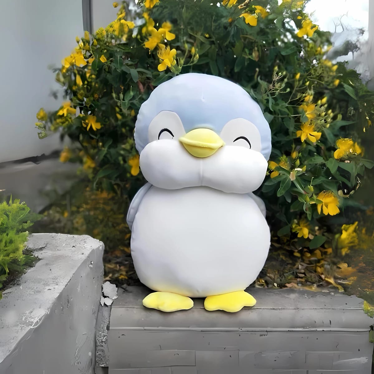 FLUFFY PENGUIN - 28 CM Sky - Purple - Grey - Black Imported E.F
