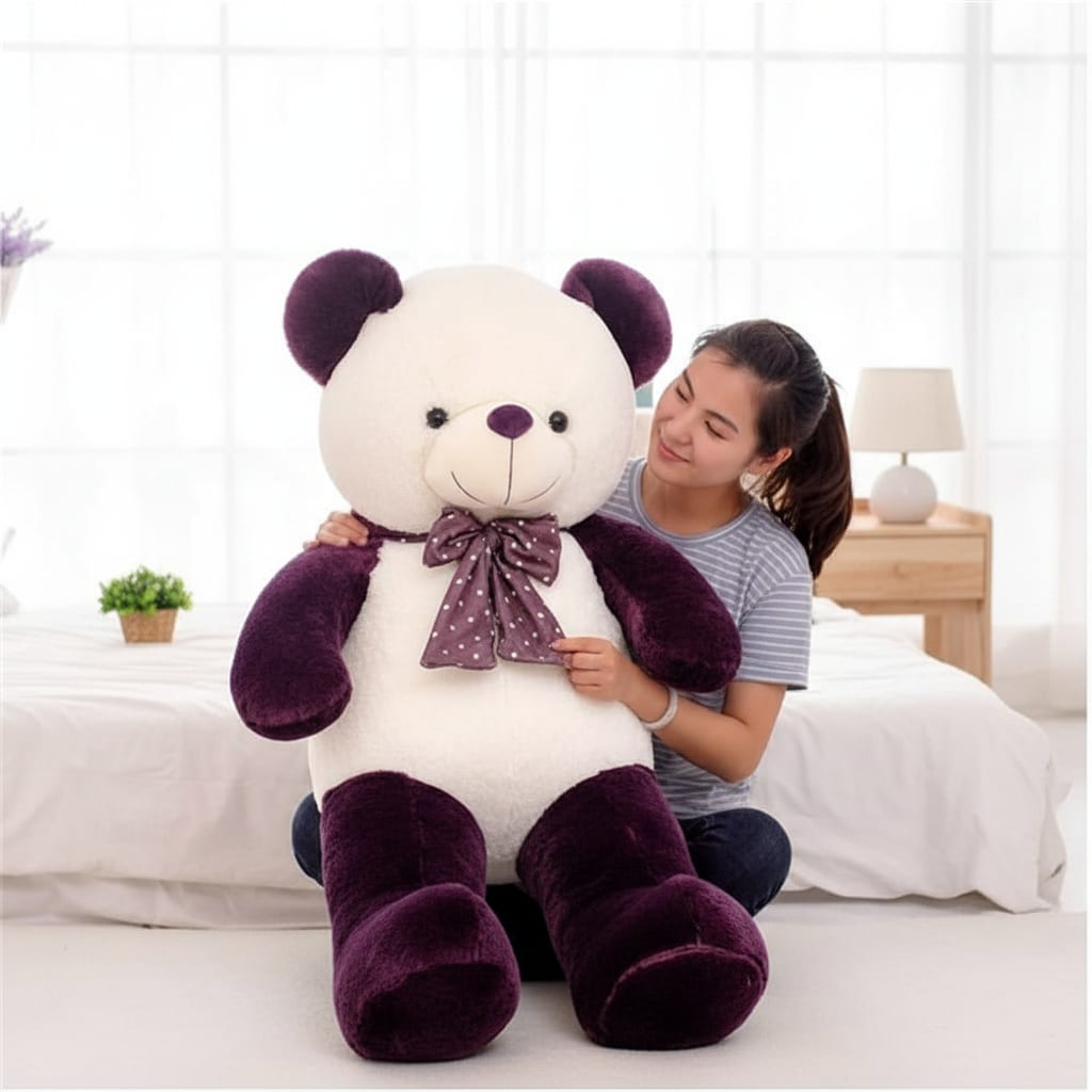 3FT - TEDDY _ BLACK + WHITE - 90 CM Black - White Rabbit - Fur